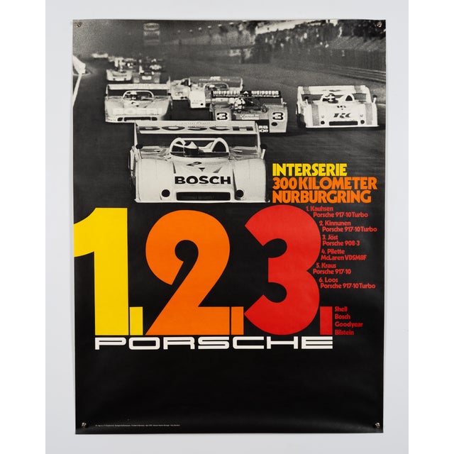 Porsche Interseries 300km Nürburgring Porsche Poster from Atelier Strenger, 1973 For Sale - Image 3 of 9