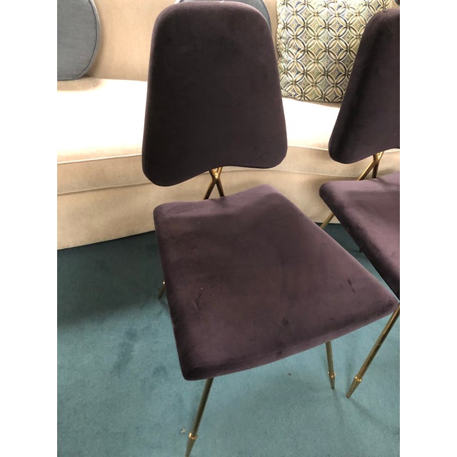 Textile Jonathan Adler Set of Four Maxime Dining Chairs (One Has Small Damaged Spot) For Sale - Image 7 of 8