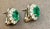 Early 21st Century 6 Carat Oval Shape Emerald & 2 Ct Diamond Post Back Earrings 14 Karat White Gold For Sale - Image 5 of 18