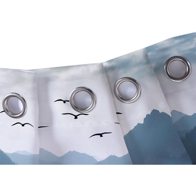 Rustic Green Mountain Forest Shower Curtain, Rustic Woodland Trees, Waterproof, 72x72 For Sale - Image 3 of 7