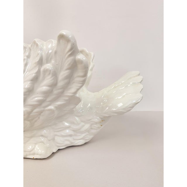 Large Vintage White Porcelain Swan Planter Sculpture MCM Decor Italian Style For Sale - Image 9 of 17