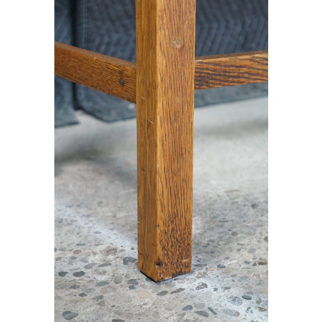 Antique American Empire Style Quartersawn Oak Library Table Console Writing Desk For Sale - Image 14 of 18