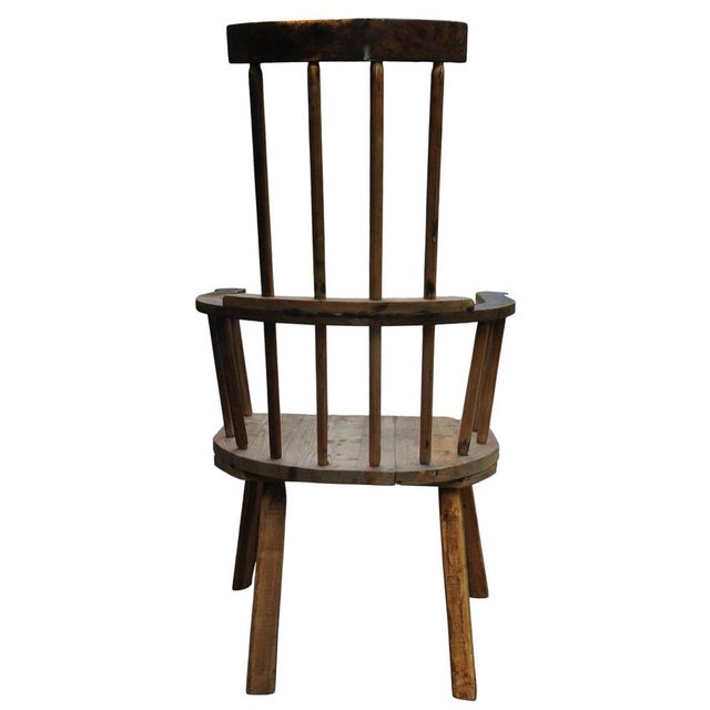 Wood Farmhouse Spindleback Armchair, 1890s For Sale - Image 7 of 11