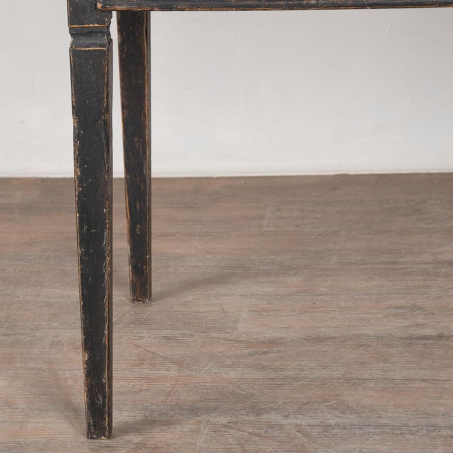 Late 19th Century Swedish Black Painted Pine Two-Drawer Table For Sale - Image 14 of 15