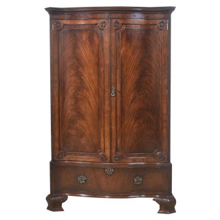 Chippendale Revival Mahogany Wardrobe, 1890s For Sale