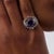 1950s Mid Century Amethyst Diamond Platinum Cocktail Ring, Size 4.75 For Sale - Image 5 of 6