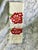 Vintage Mid Century Hand Painted Linen Tea Towels (Or Hand Kitchens Towels) Red Floral design.fringe Ivory Set of 2 /13” X 17” For Sale - Image 4 of 7