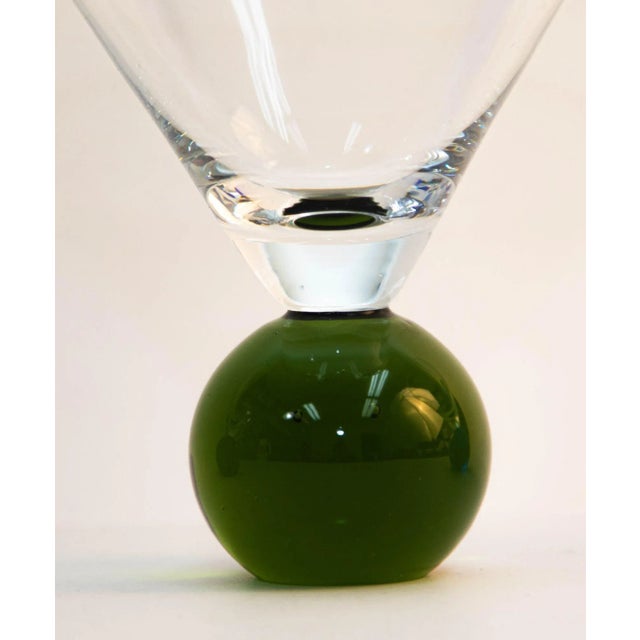 Postmodern Martini Cocktail Glasses Memphis Style Circa 1990 Set of 4 For Sale In Palm Springs - Image 6 of 13