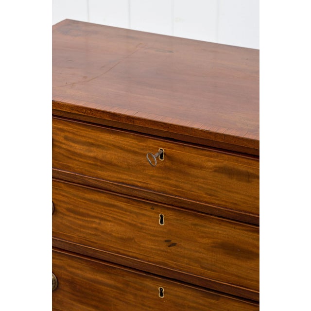 Wood 19th Century English Mahogany 4-Drawer Chest With Ring Pulls (C. 1880) For Sale - Image 7 of 13