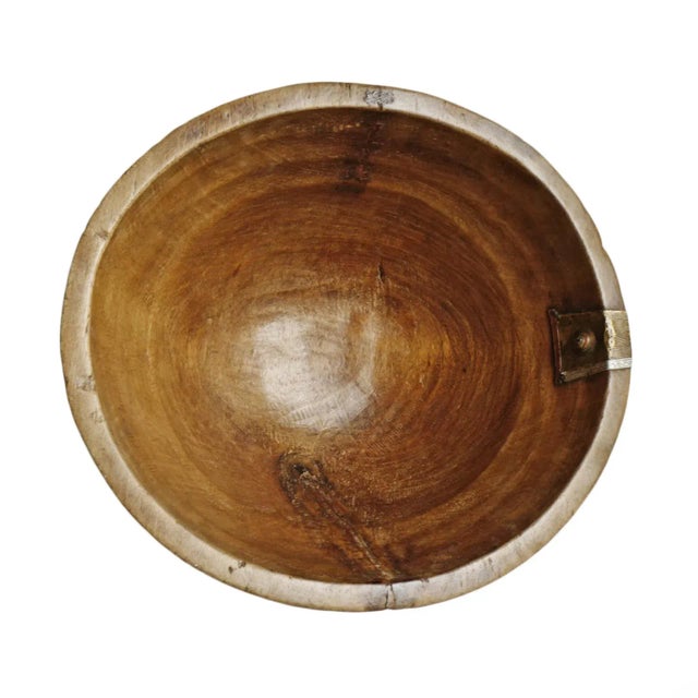 Vintage Rustic African Tuareg Wood Bowl For Sale - Image 4 of 7