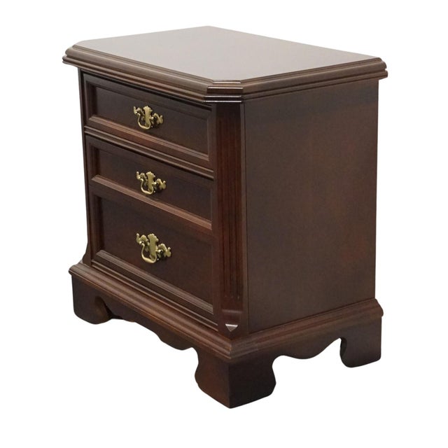 Bassett Bassett Furniture Eden House Collection Solid Cherry Traditional Style 26" Two Drawer Nightstand 2083-0270 For Sale - Image 4 of 12