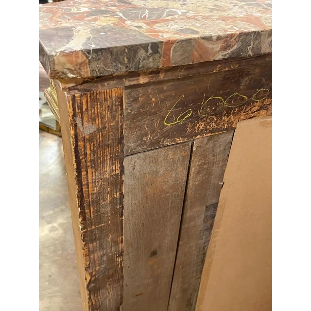 19th Century Italian Neoclassical Breccia Viola Marble & Giltwood Figural Console For Sale - Image 9 of 13