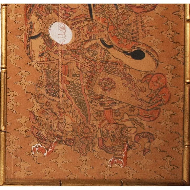 Bronze C. 1900-1940s Japanese Kabuki Actors Watercolor Paintings - A Pair For Sale - Image 8 of 12