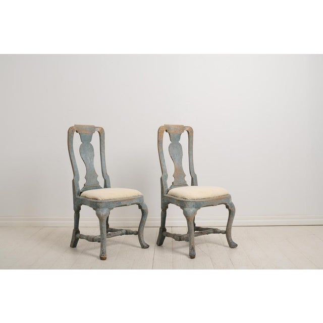 Wood Swedish Late-Baroque Chairs with Original Paint and Patina, Set of 4 For Sale - Image 7 of 9