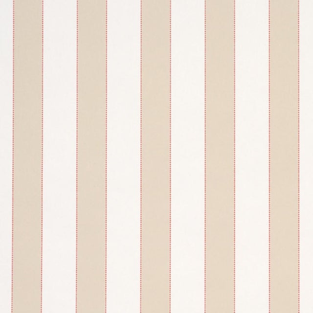 Traditional Sample - Schumacher Louise Stripe Wallcovering In Fawn For Sale - Image 3 of 6
