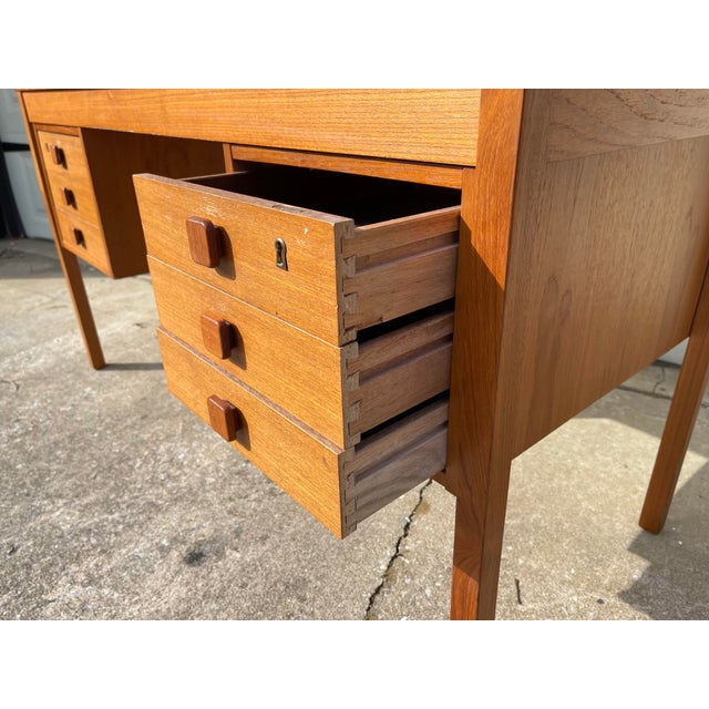 1960s Mid-Century Danish Teak Writing Desk by Domino Mobler For Sale - Image 12 of 13