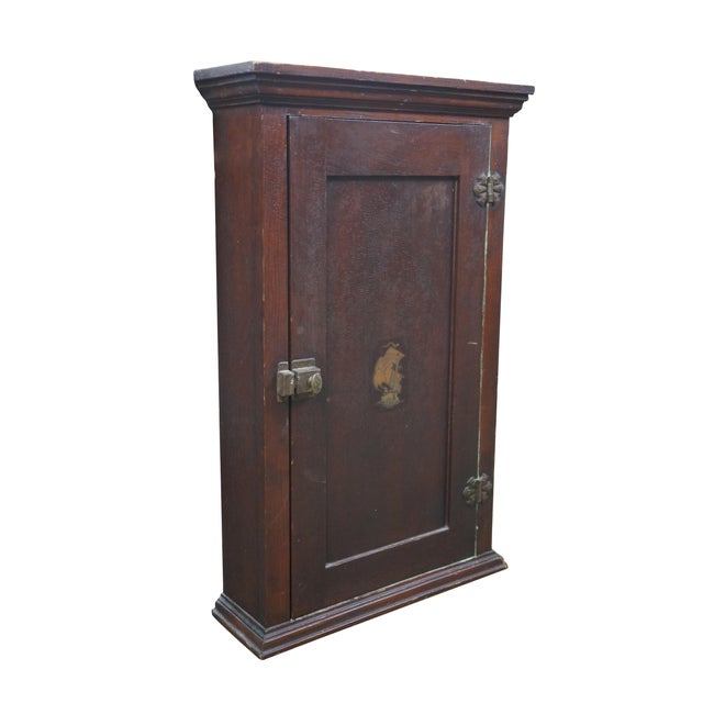 Victorian Antique Victorian Oak Apothecary Ship Medicine Cabinet Cupboard 30" For Sale - Image 3 of 17