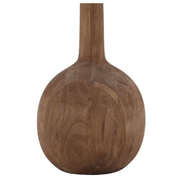 Soft brown mango wood base table lamp with rounded base and elongated stem. Light jute lamp shade. Base measures 8.5" x...