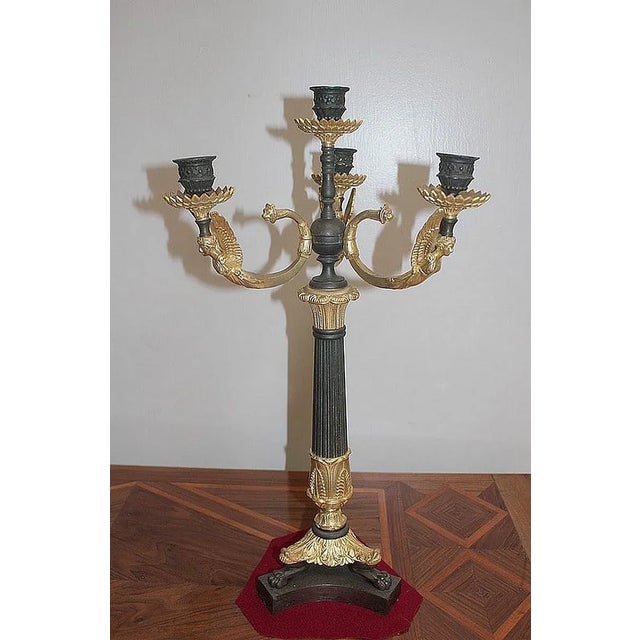 19th Century Bronze Candleholders, Set of 2 For Sale - Image 4 of 10