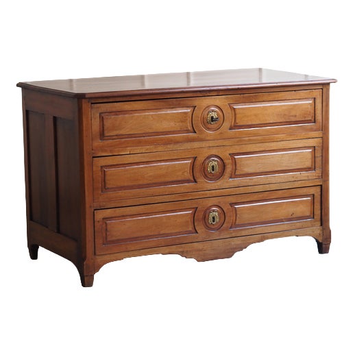 19th Century Louis XVI Style Chest of Drawers in Walnut For Sale
