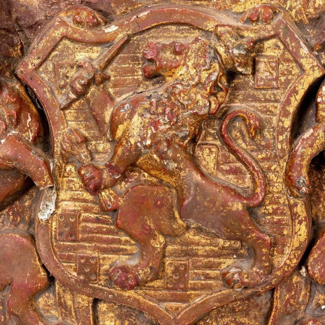 1910s Dutch Republic Heraldic Plaque With Lions, Early 20th Century For Sale - Image 5 of 11