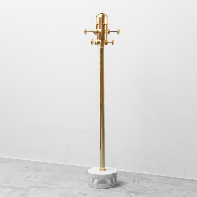 Gilded Metal Coat Stand with Marble Base, 1970s For Sale - Image 10 of 10