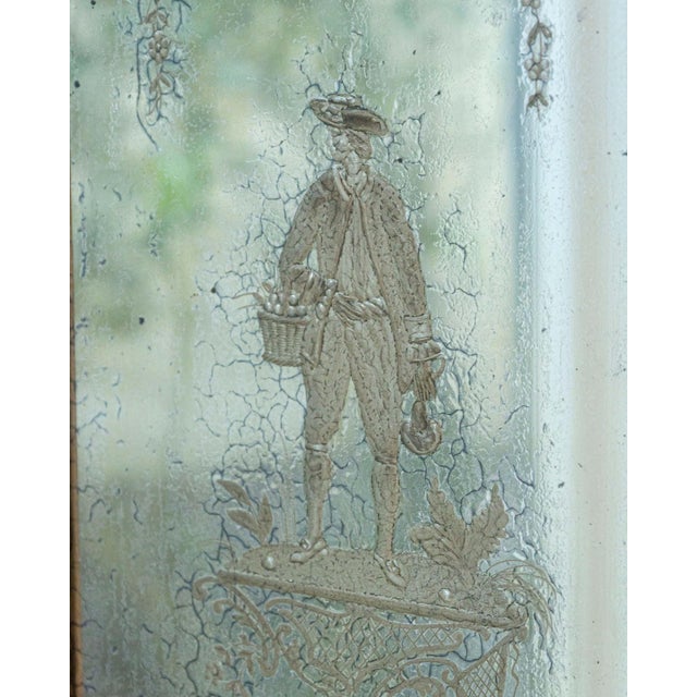 Gray Pair of 19th Century Italian Engraved Mirrors with Original Paint For Sale - Image 8 of 12
