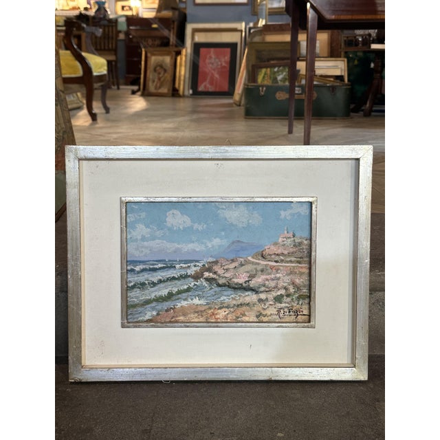 Di Fazio, Italian Naval Scene, 1950s, Oil on Cardboard For Sale - Image 4 of 8