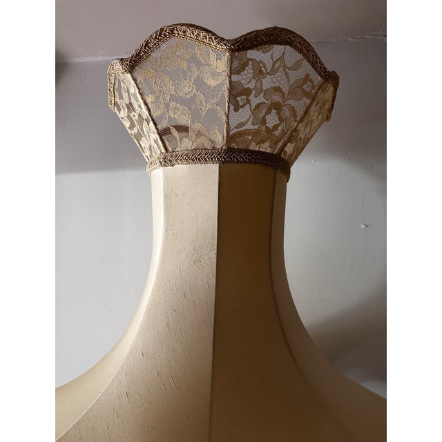 Capodimonte Capodimonte Lamp Pair With Giant 50s Shades For Sale - Image 4 of 9