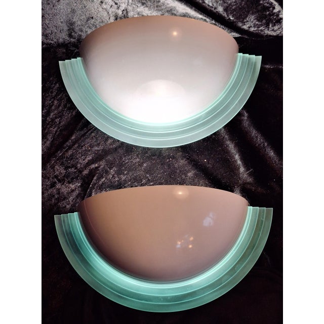 Metal Vintage Glare-Free Wall Lamps with White Lacquered Metal Reflector and Tinted Acrylic Frame, 1990s, Set of 2 For Sale - Image 7 of 7