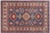 Blue Rustic Kazak Southwestern Light Blue Wool Rug - 4'2''x6'0'' For Sale - Image 8 of 10