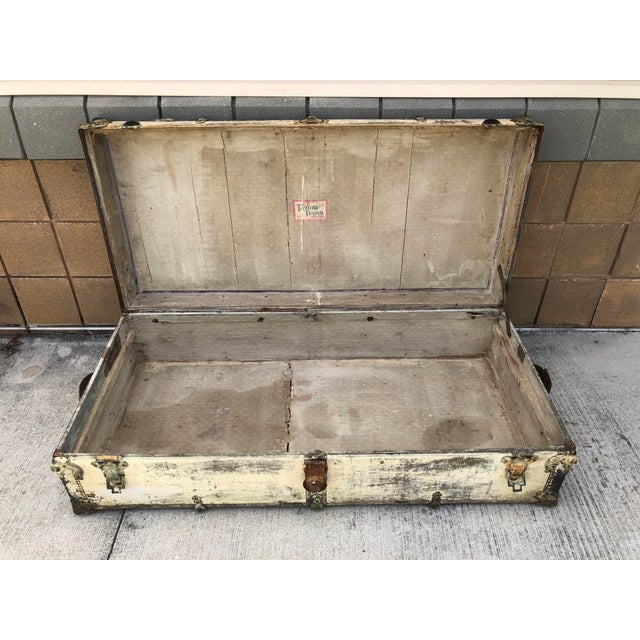 Antique C a Taylor Trunk Works Steamer Trunk For Sale - Image 4 of 15