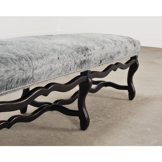 Ralph Lauren "Os De Mouton" Leather Cowhide Upholstered Bench For Sale - Image 11 of 18