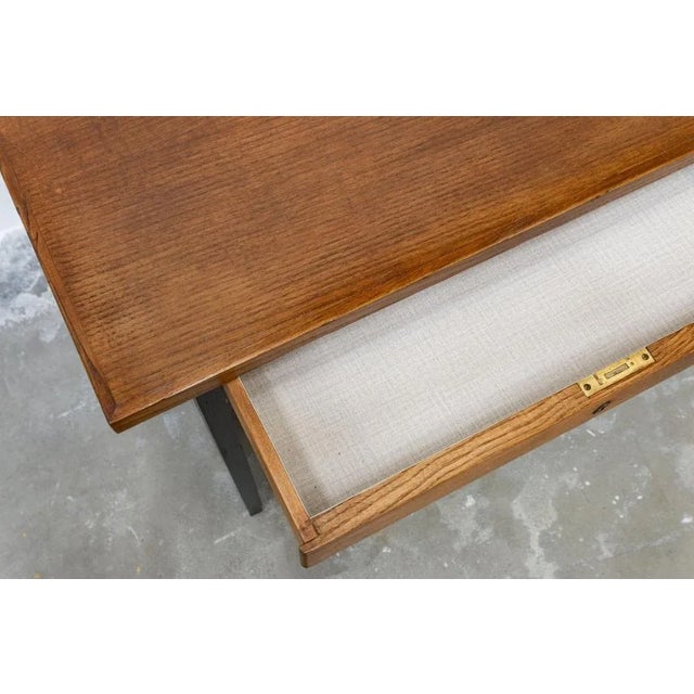 Mid-Century Modern Brown & Black Oak Desk, 1940s For Sale - Image 3 of 7