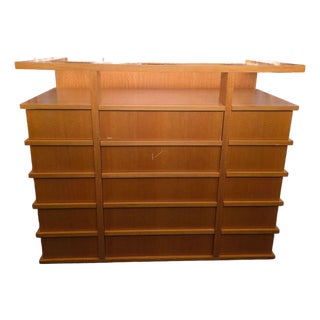 Spacious 15-Drawer Wooden Dresser With Shelf Top Designed by Paul Dierkes For Sale