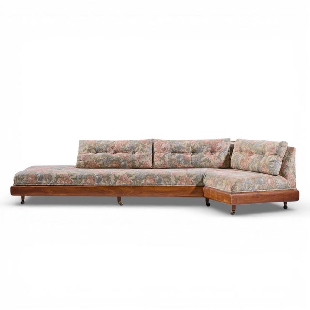 Adrian Pearsall for Craft Associates 2300-S Mid Century Walnut Boomerang Sofa This sofa measures: 126.5 wide x 66 deep x...