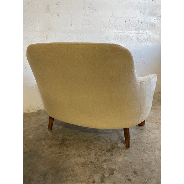 Beige Danish Mid Century Modern Loveseat For Sale - Image 8 of 9