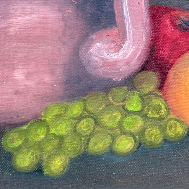1970s Vintage Signed Swedish Copper Still Life Oil Painting, Framed For Sale - Image 5 of 12