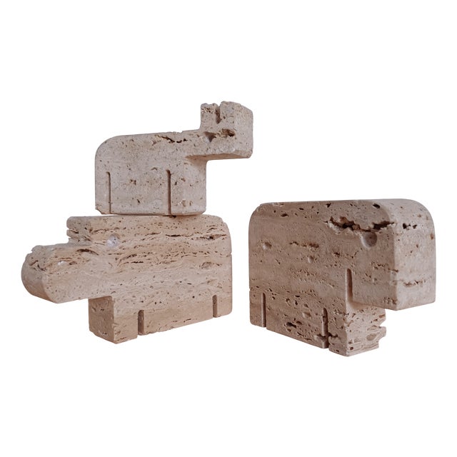 Travertine Animals, 1970s, Set of 3 For Sale