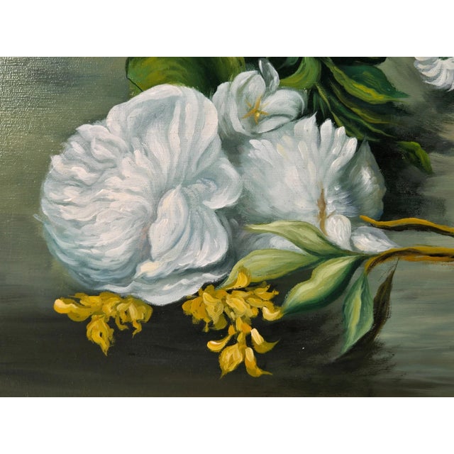 1960s Chelsea House Floral Still Life Oil Painting After Renoir For Sale - Image 14 of 17