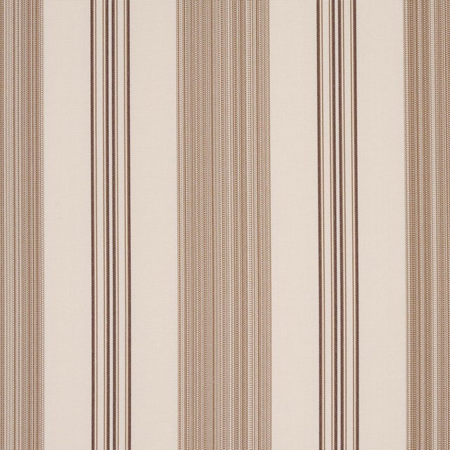 Traditional Sample - Schumacher Jefferson Tented Stripe Fabric In Brown For Sale - Image 3 of 5