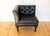 Black Leather Chesterfield Armchair Corner Salon Moschino Haslam Country House Designer, 1990s For Sale - Image 16 of 18