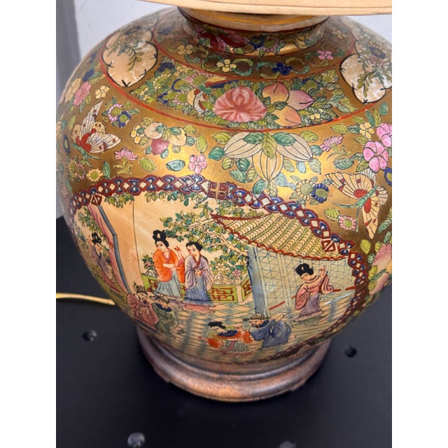 Kalart Satsuma Style Porcelain Table Lamp For Sale - Image 11 of 12