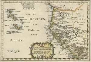 Antique Map of the Coast of Africa and the Cape Verde Islands, 1680