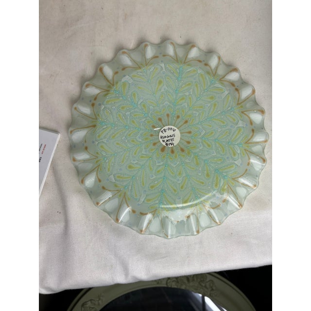 Mid-Century Modern Higgins Plate in Pale Aqua For Sale - Image 3 of 5