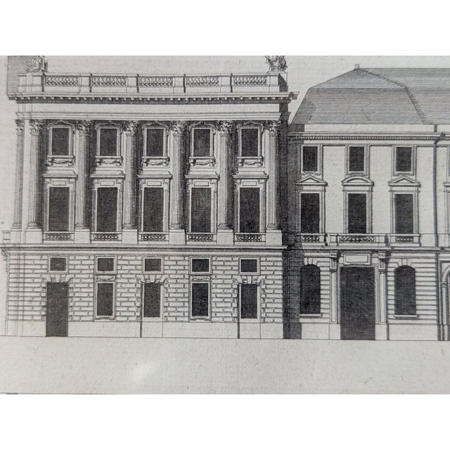 Antique 1765 Neoclassical Architectural Engraving, Place Louis XV Paris, by Pierre Patte, Pl. Iv, Framed For Sale - Image 9 of 9