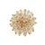 Spectacular gilded metal ring with quartz in the form of a blossoming dandelion. Hallmark. Ring size: 15.5. Weight: 19.58 g.