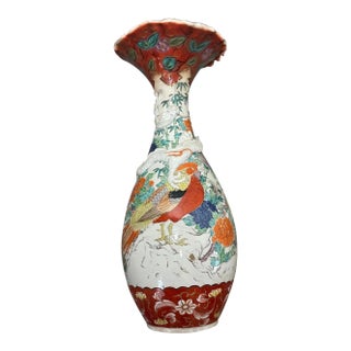 Traditional Beautiful 19th Century Japanese Imari Porcelain Dragon Floor Vase For Sale