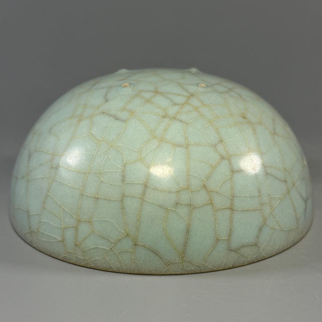 15th Century & Earlier Antique Chinese Celadon Crackle‑Glaze Bowl, One‑of‑a‑Kind Collectible Antique For Sale - Image 5 of 7