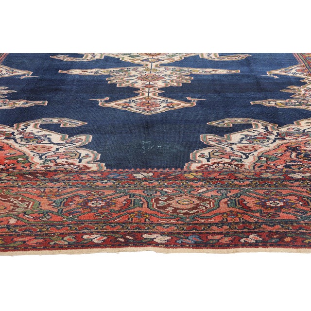 Late 19th Century 1890's Antique Persian Hamadan Rug - 11'09 X 15'07 For Sale - Image 4 of 9